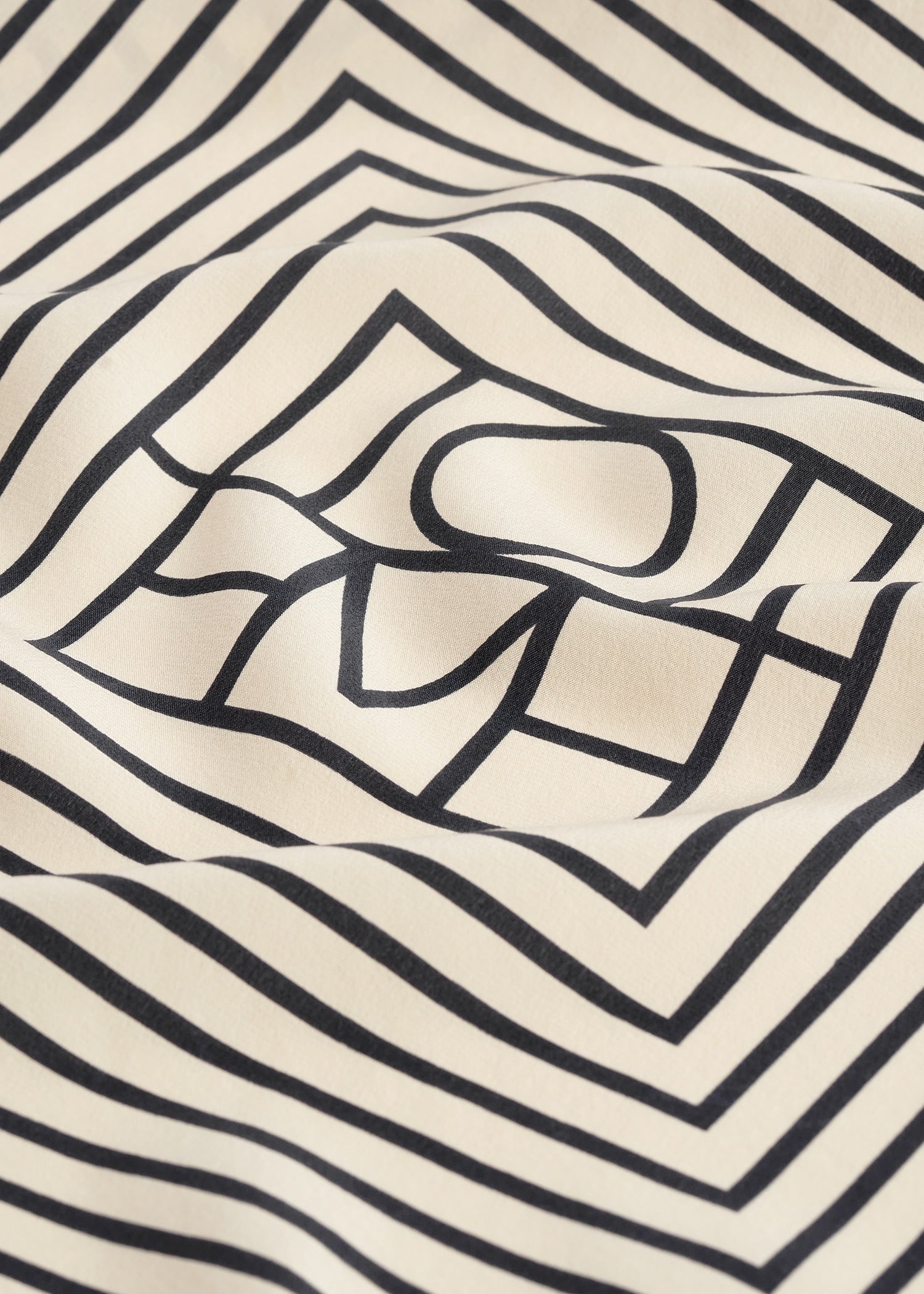 Signature monogram silk scarf crème