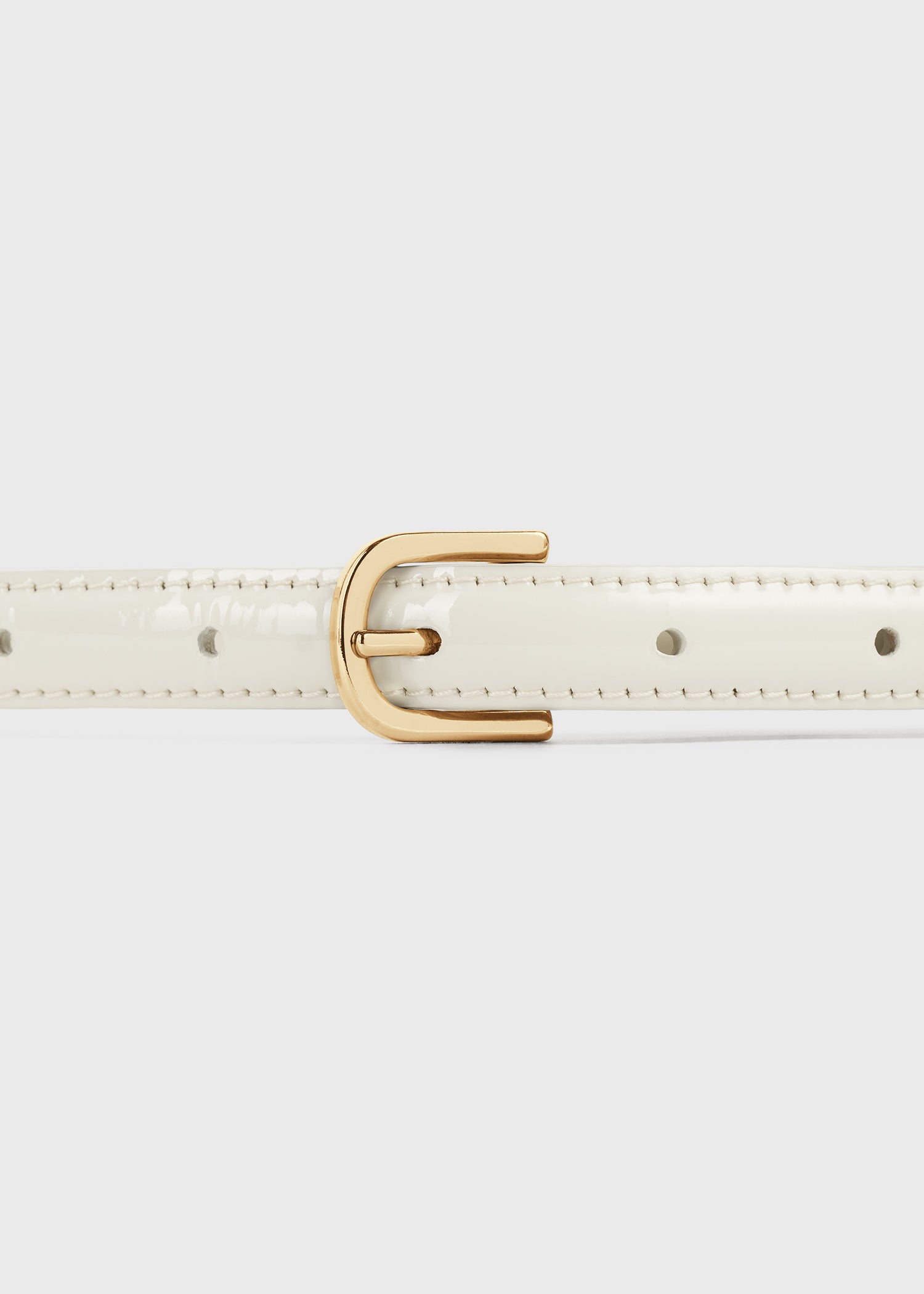 Thin patent belt bleached sand