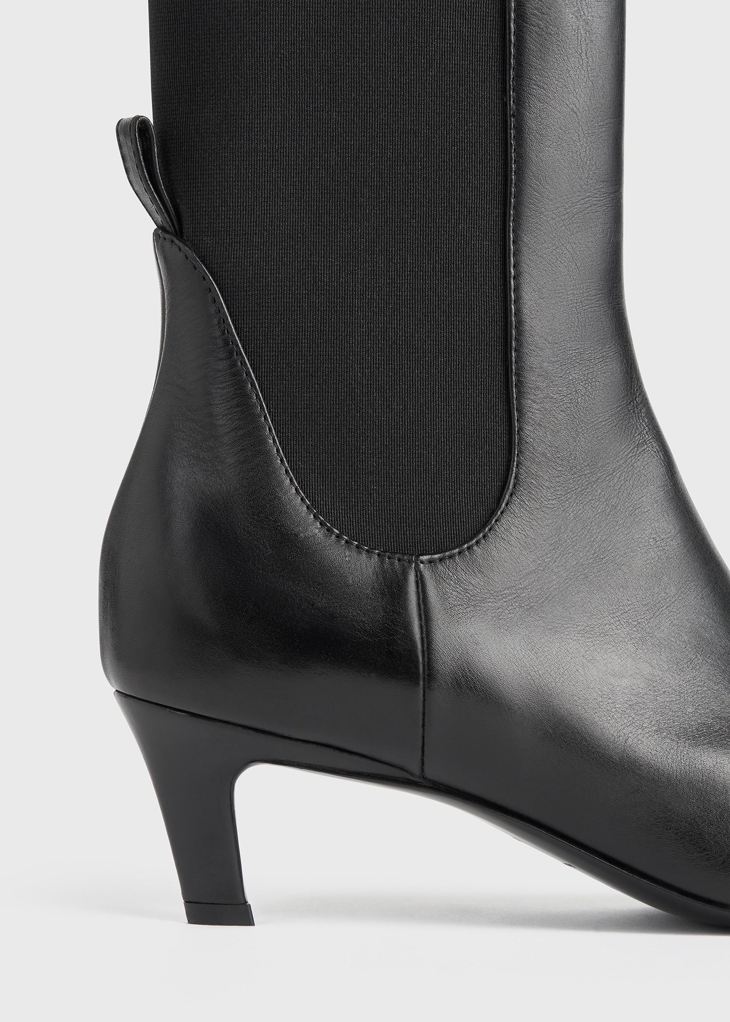 Leather mid heel boots black TOTEME