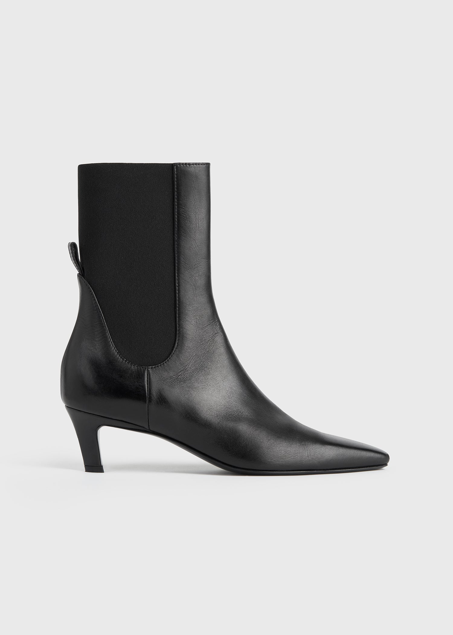 Leather mid heel boots black TOTEME