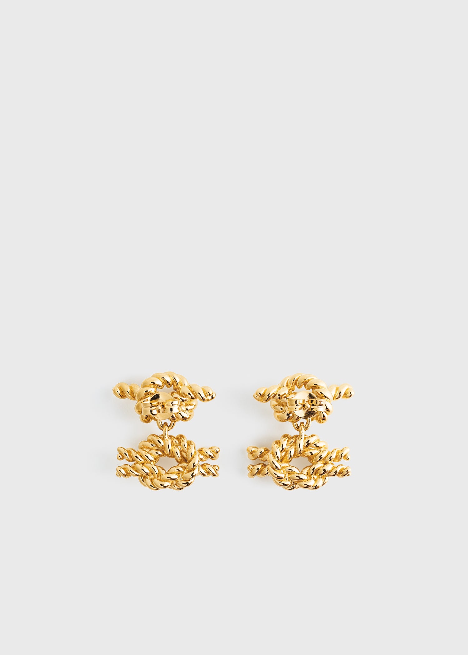 Rope knot earrings gold