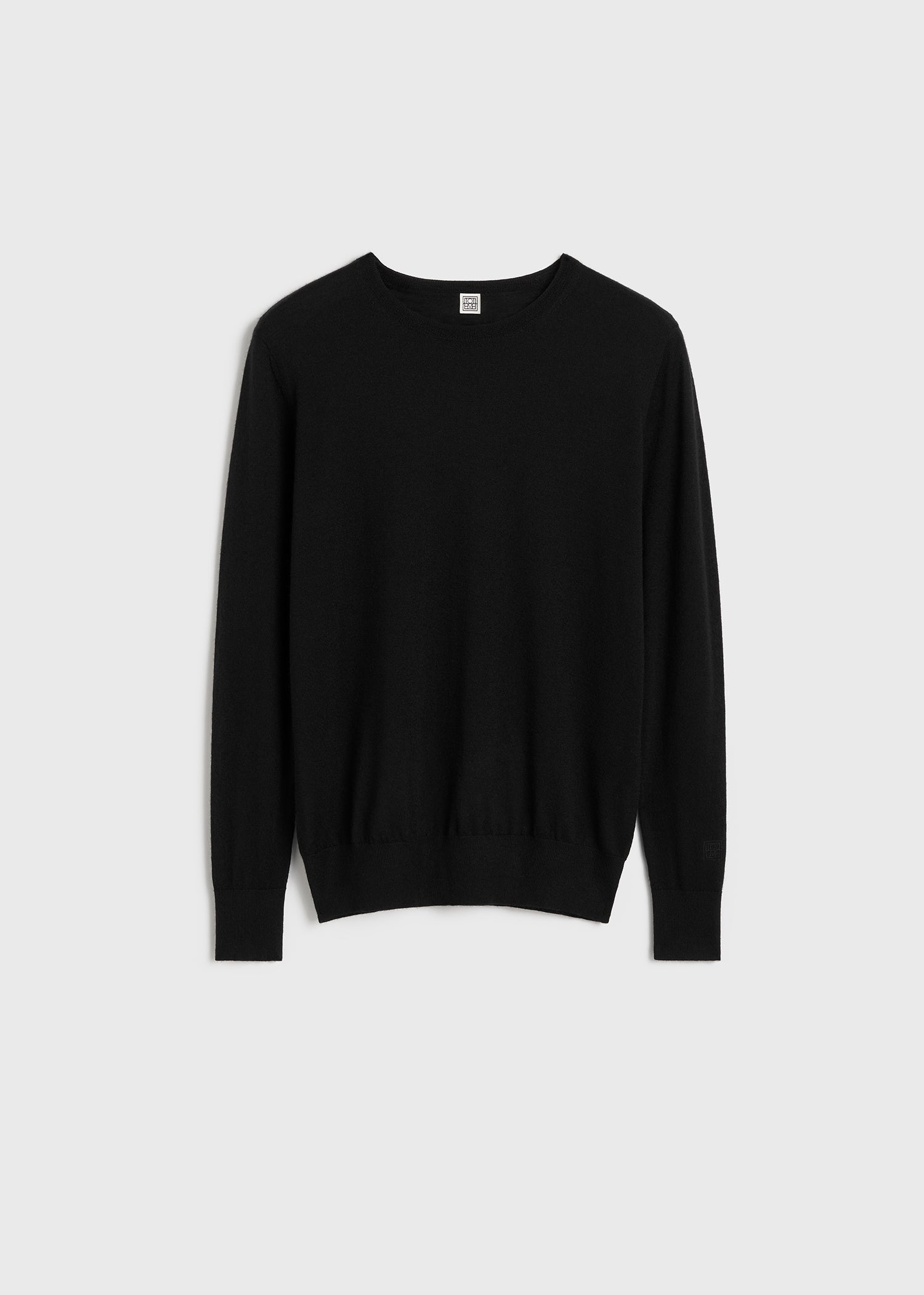 Fine crew neck knit black TOTEME