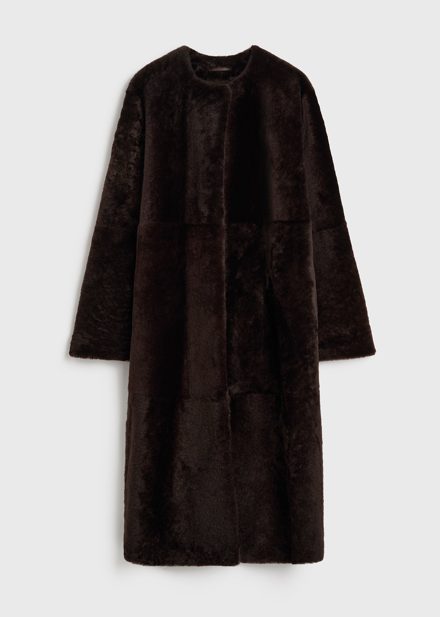 Soft shearling coat bark TOTEME