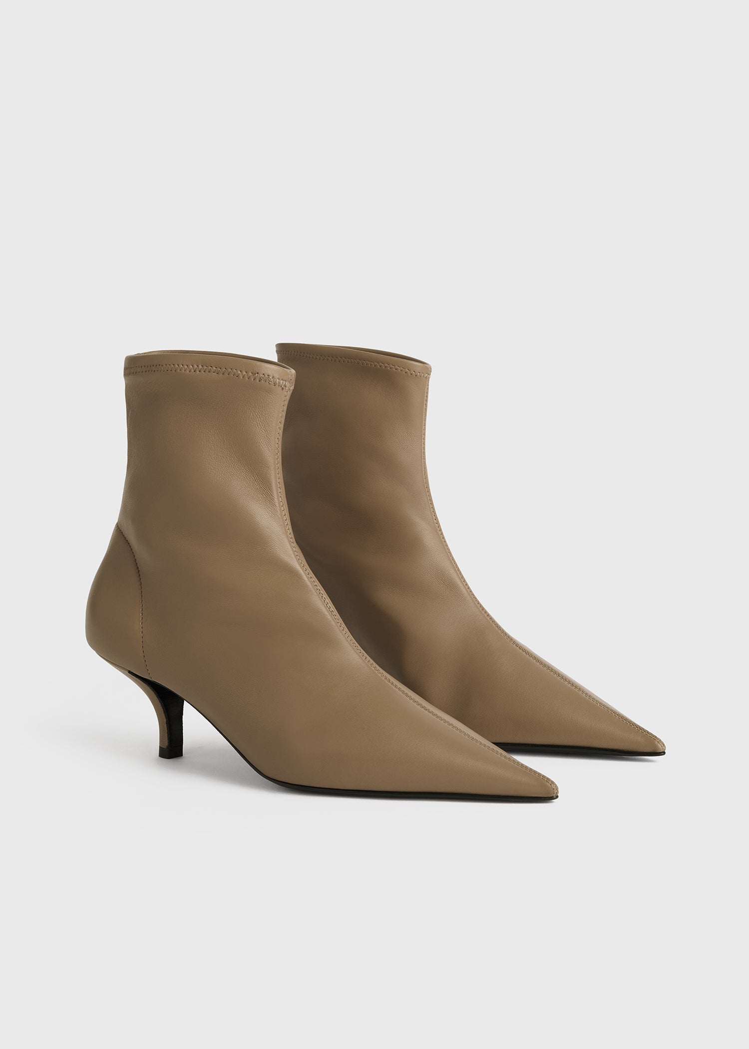 The Heeled Sock Boot truffle TOTEME