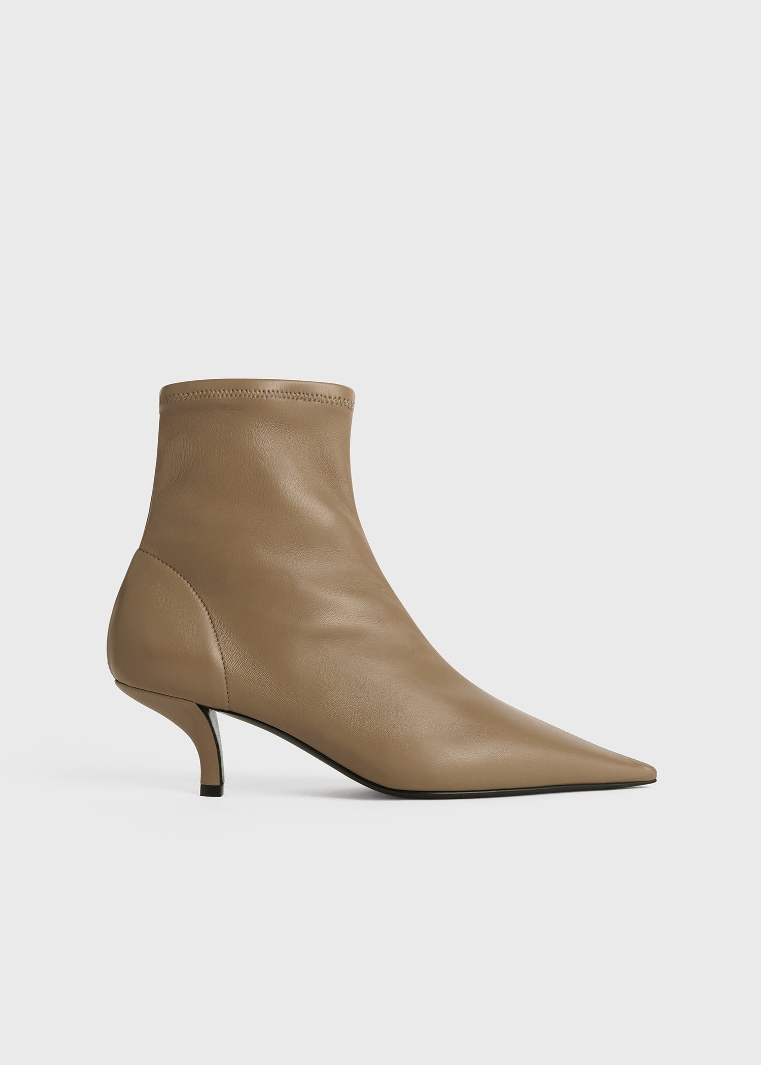 The Heeled Sock Boot truffle TOTEME