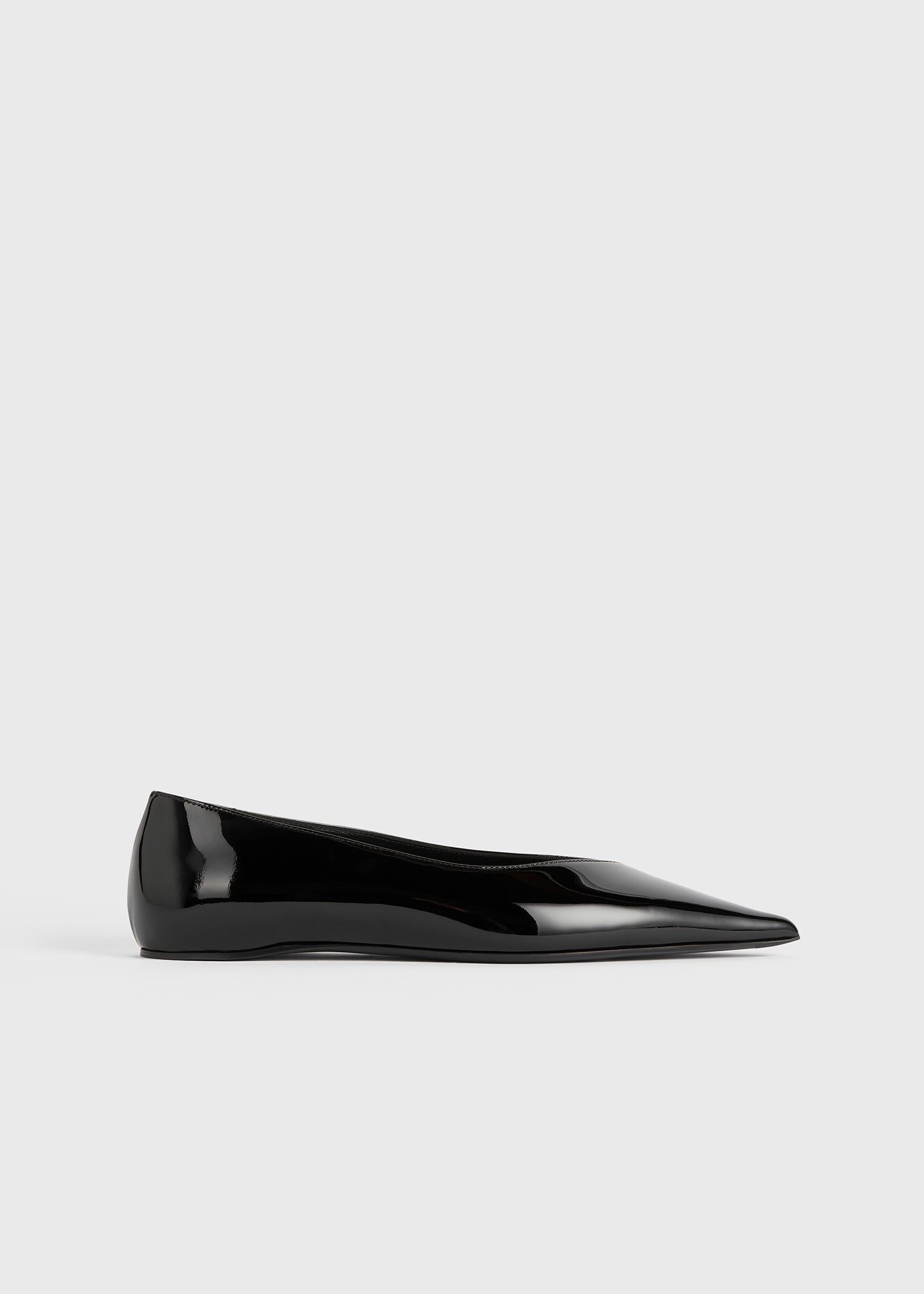Black patent ballerina shoes deals