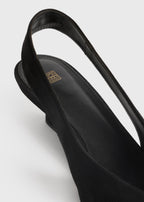 Wedge-heel suede slingbacks black