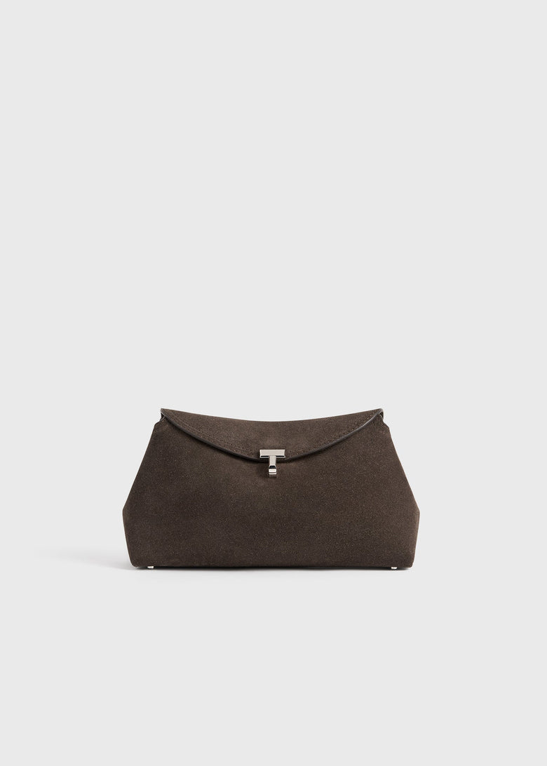 T-lock suede clutch brown