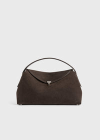 T-lock suede top handle brown