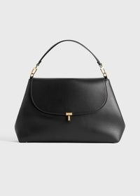 T-lock leather satchel black