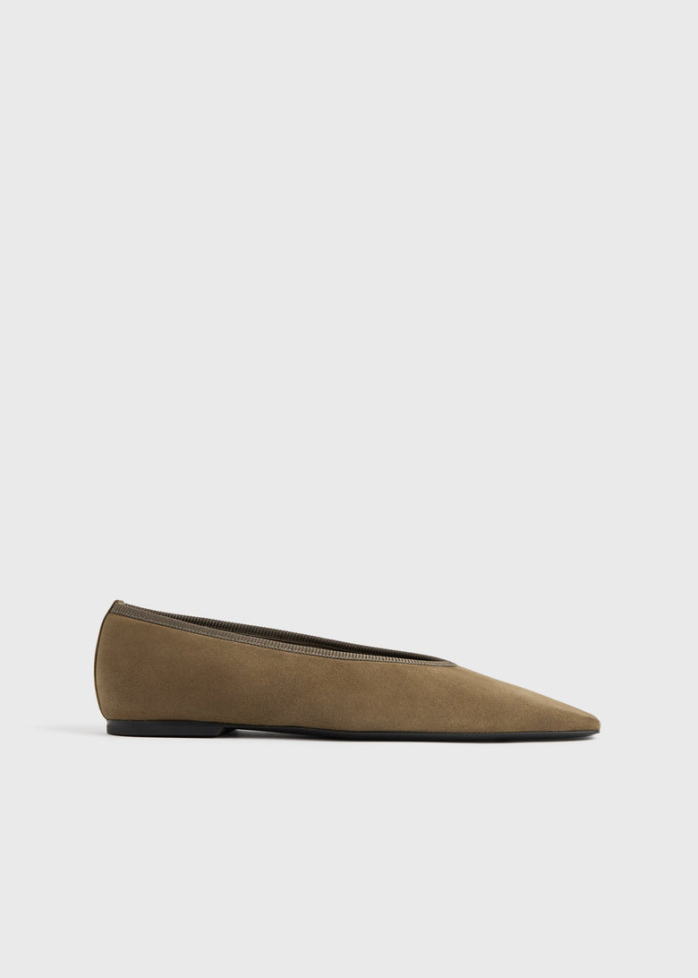 Minimalist suede ballerinas hazel
