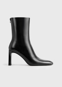 Bar glossy leather boots black