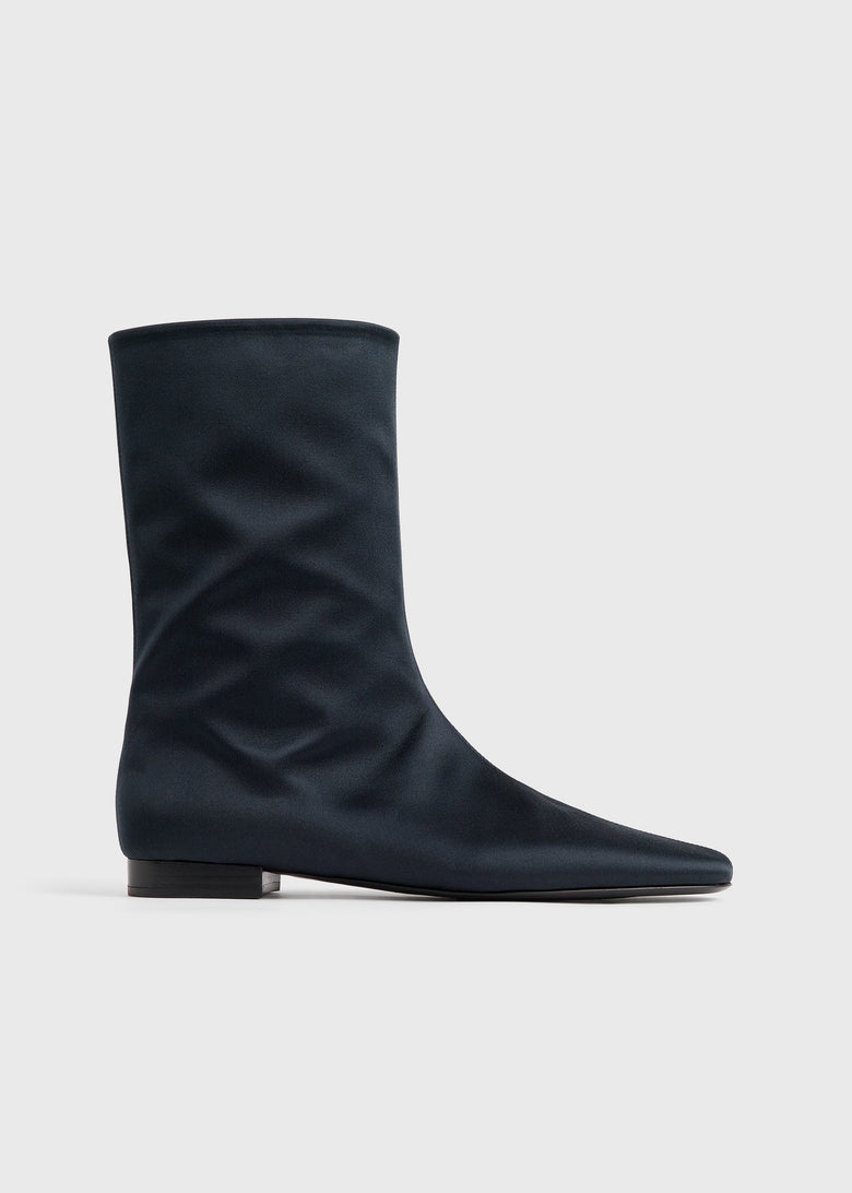 Satin ankle boots navy