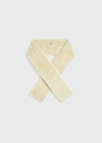 Shearling tuxedo scarf ecru