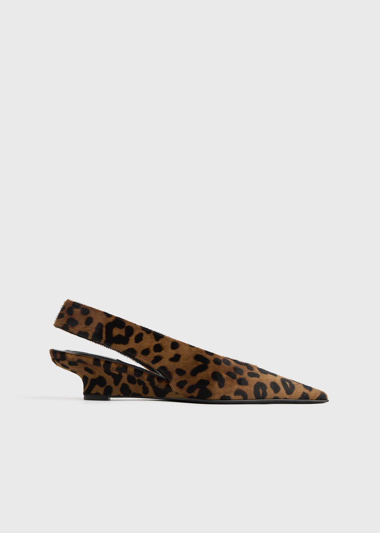Wedge-heel pony hair slingbacks leopard