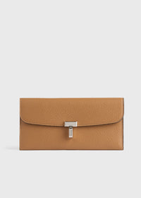 T-lock grained-leather wallet tan