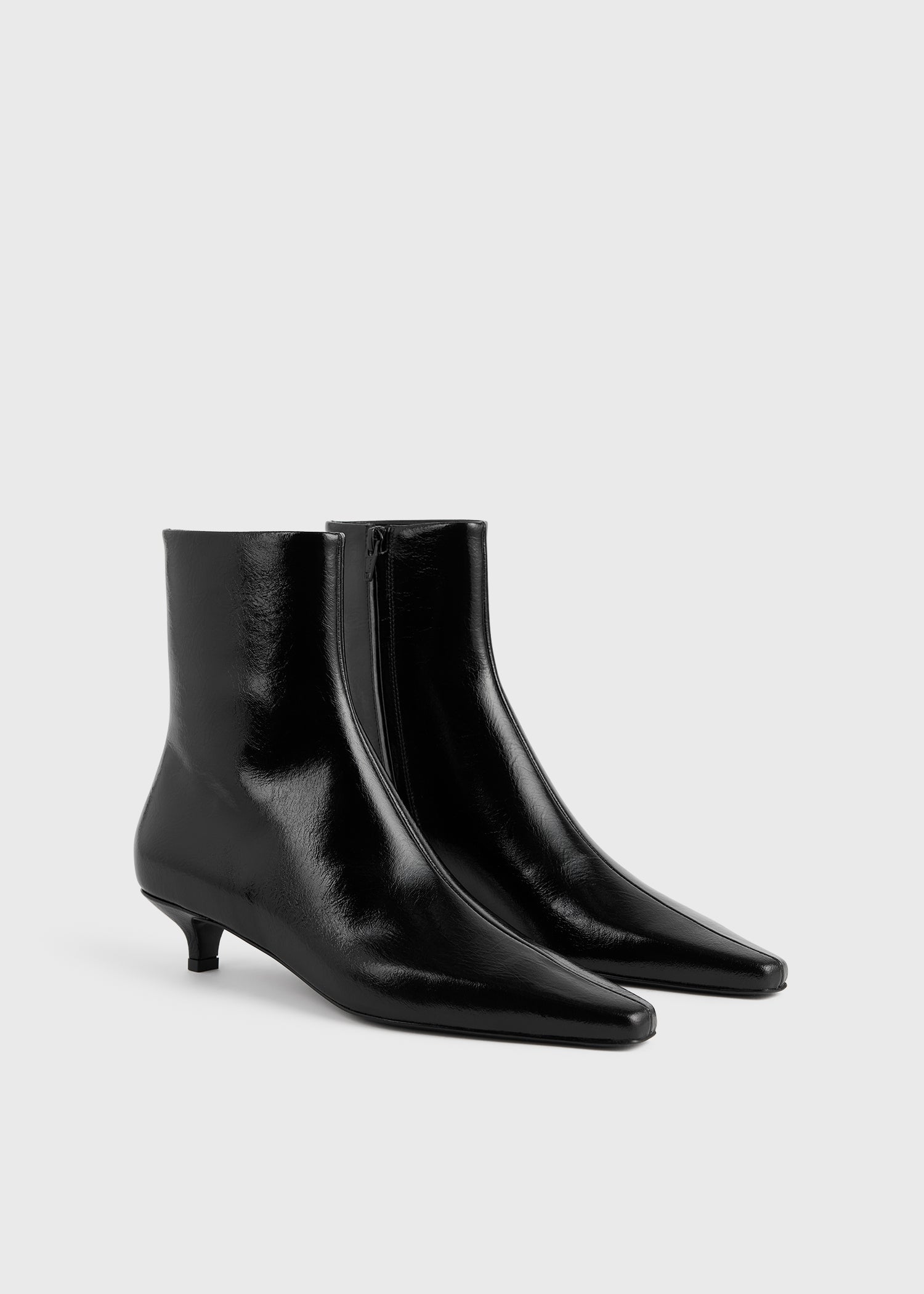 Slim naplack ankle boots black