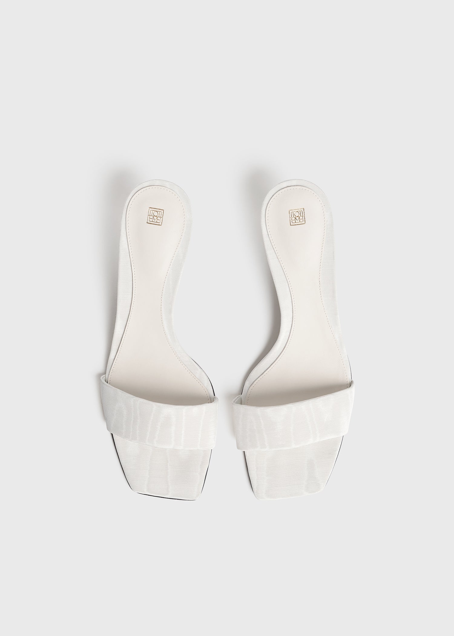 Moire mule sandals off white TOTEME