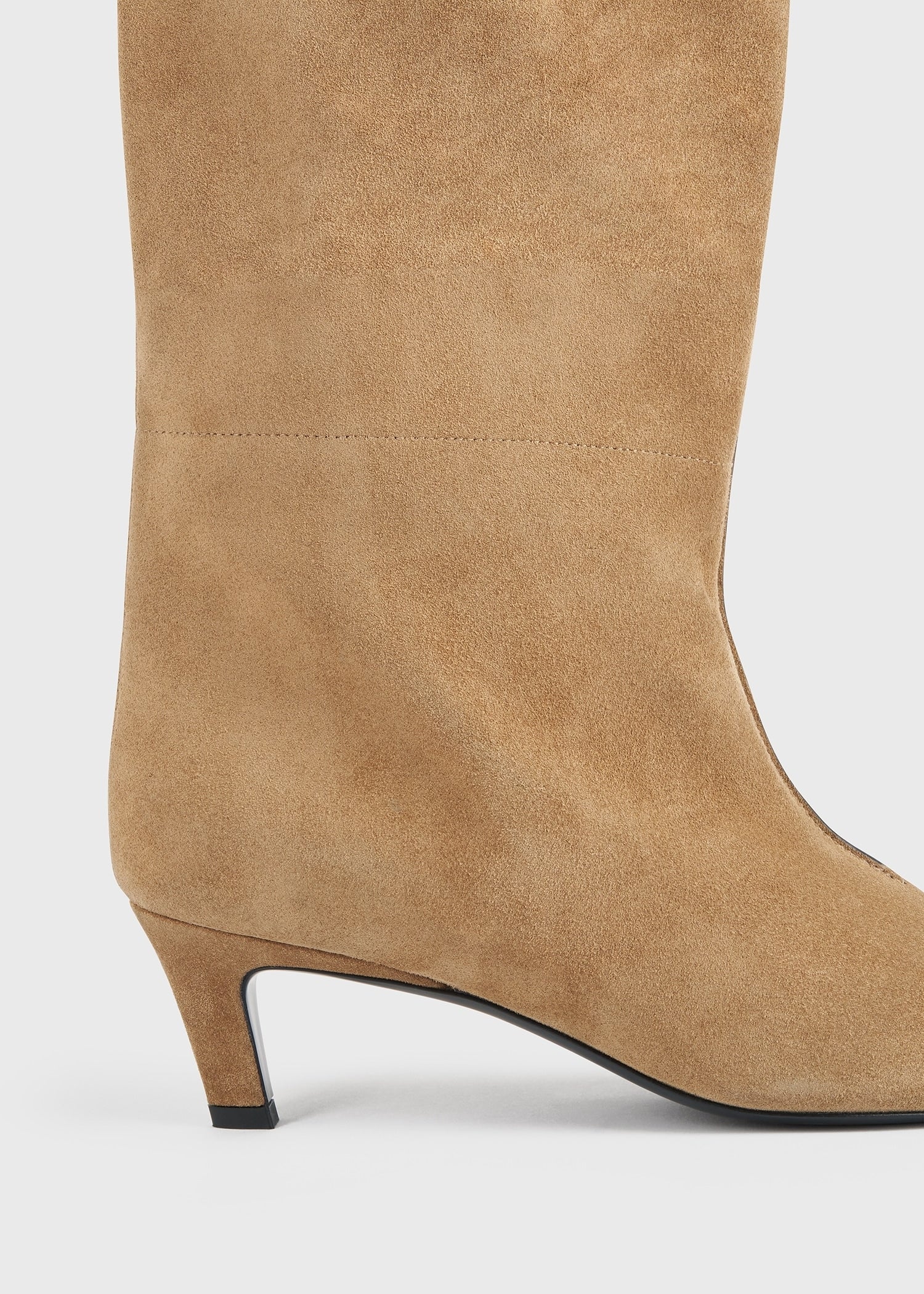 Suede wide shaft boots caramel TOTEME