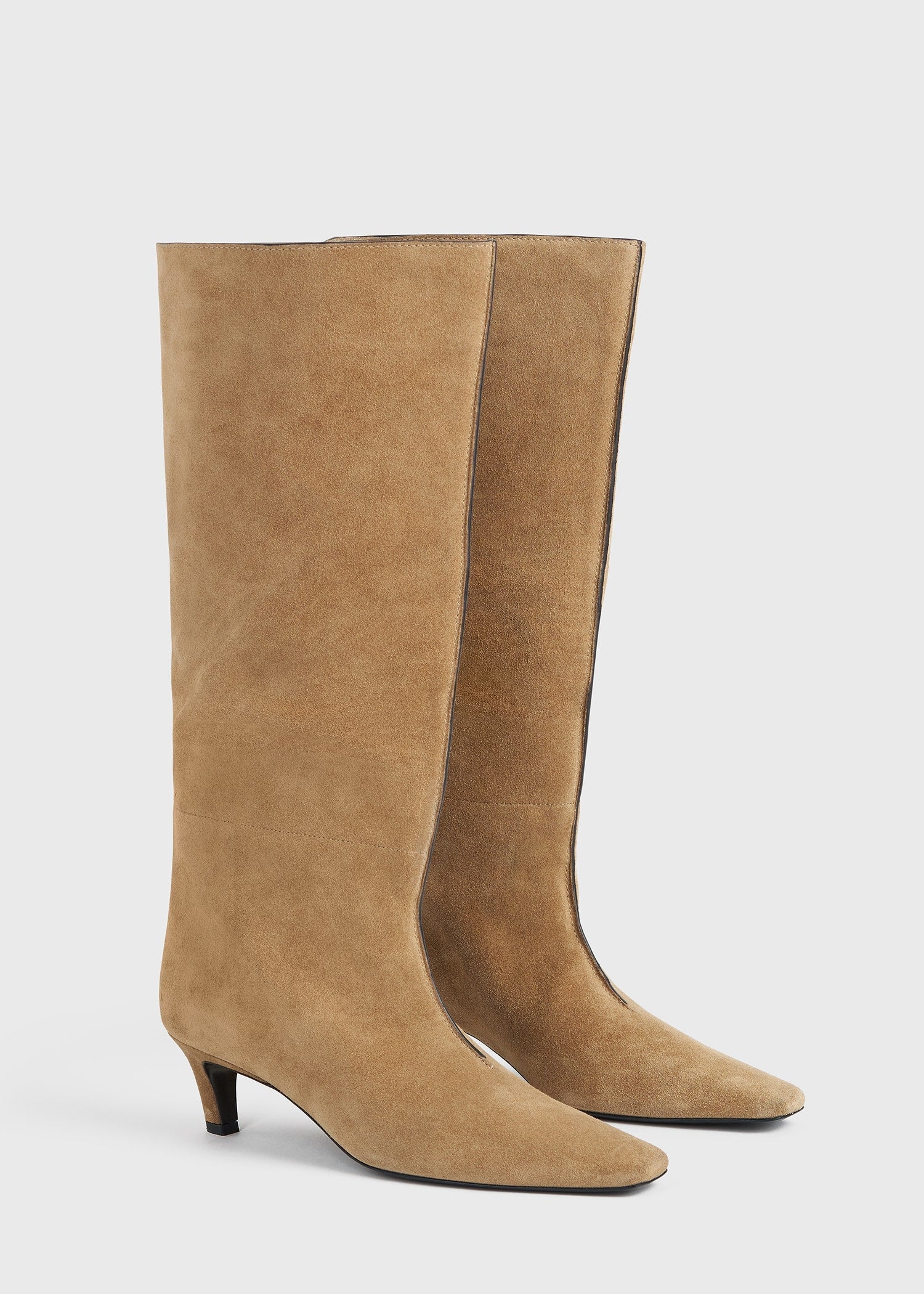 Suede wide shaft boots caramel TOTEME