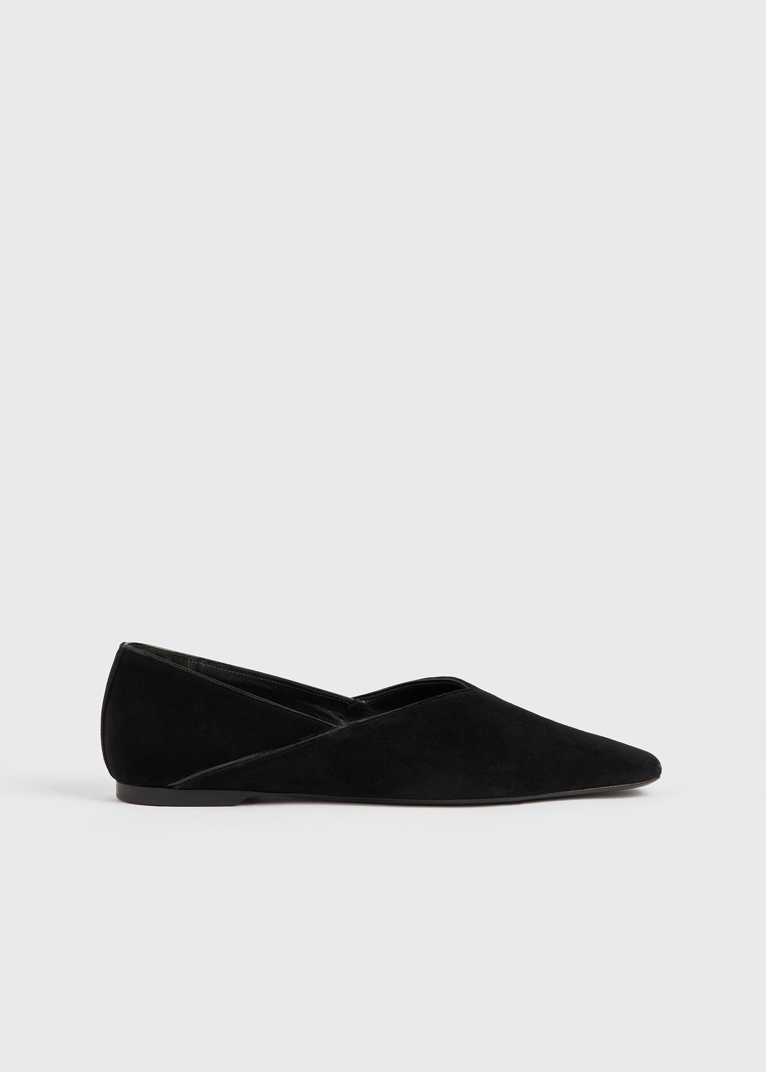 Womens black suede flats top