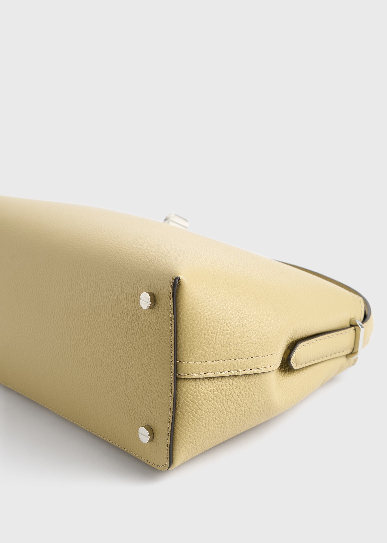 T-Lock grained-leather top handle desert