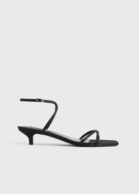 Satin crossover sandals black