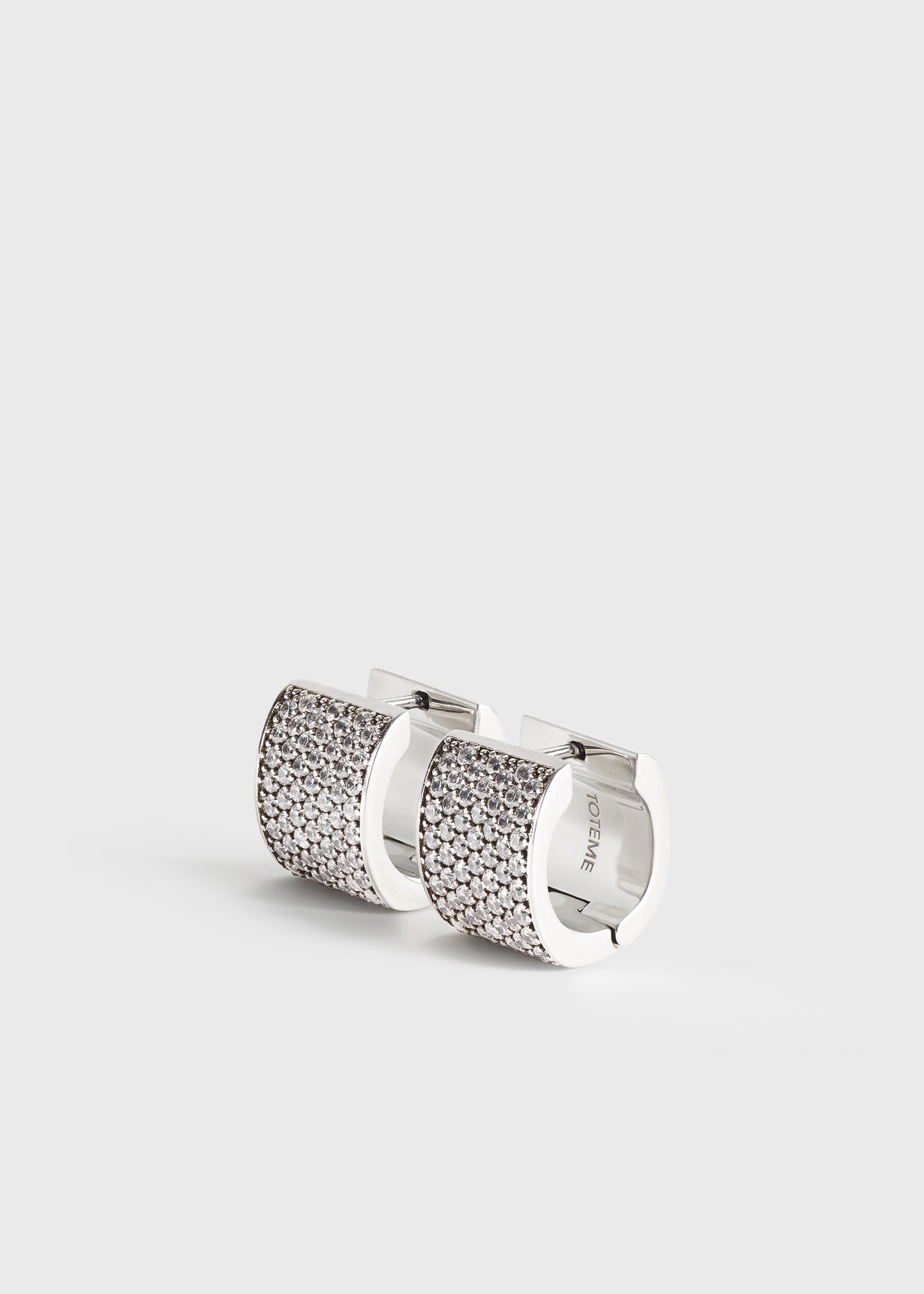 Signature pavé hoops silver