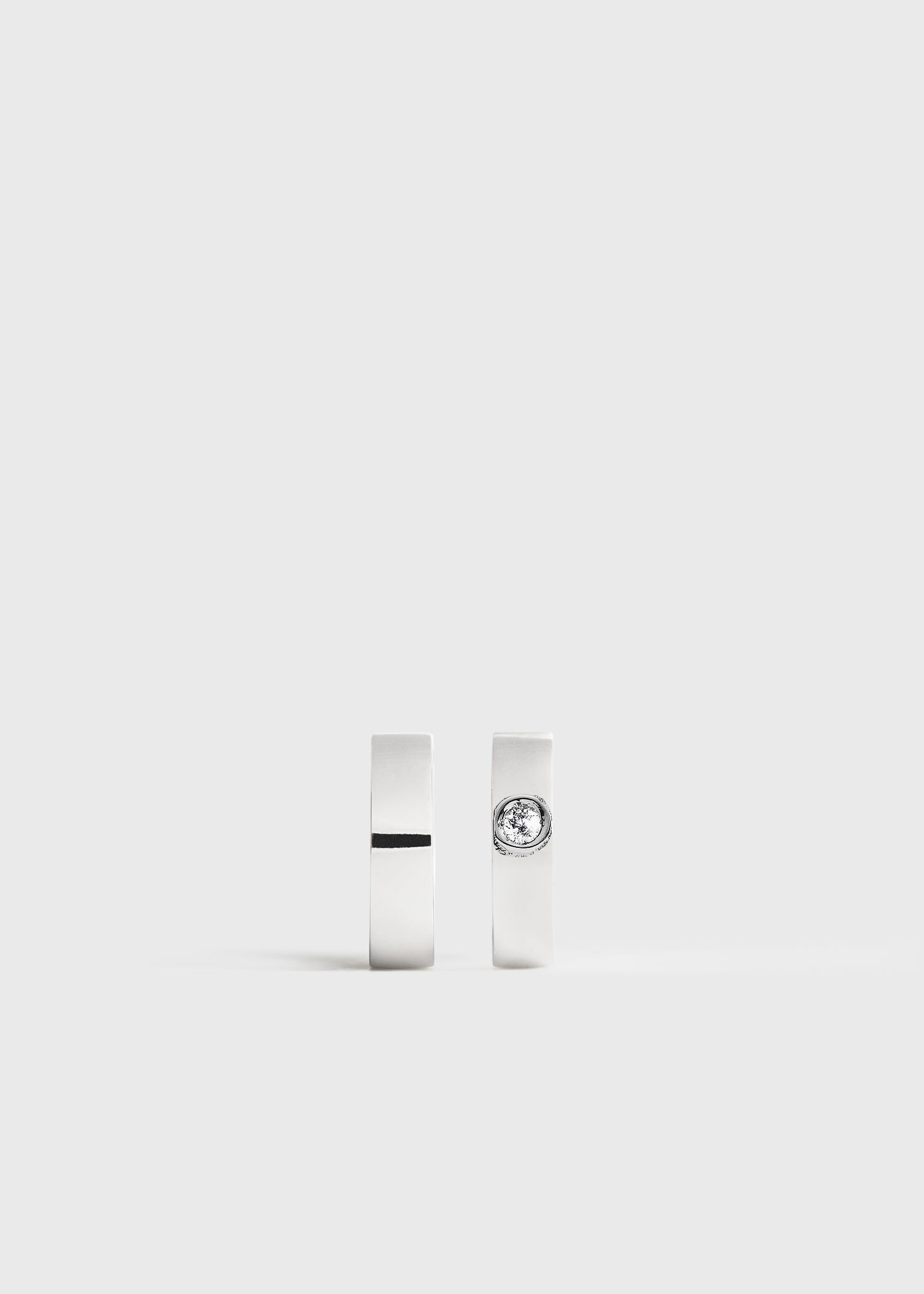 Bezel diamond hoops 18kt white gold