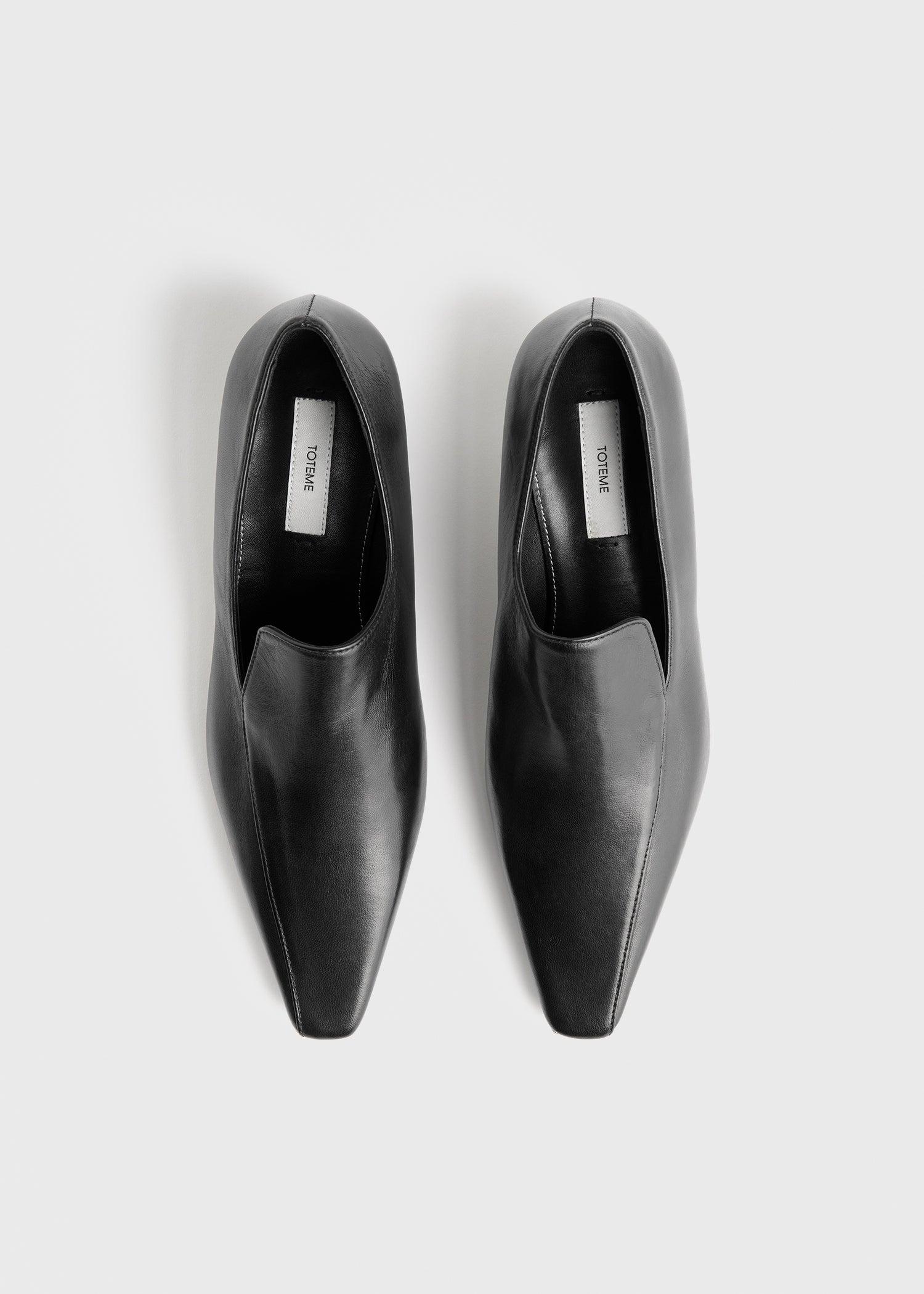 Leather kitten loafers black