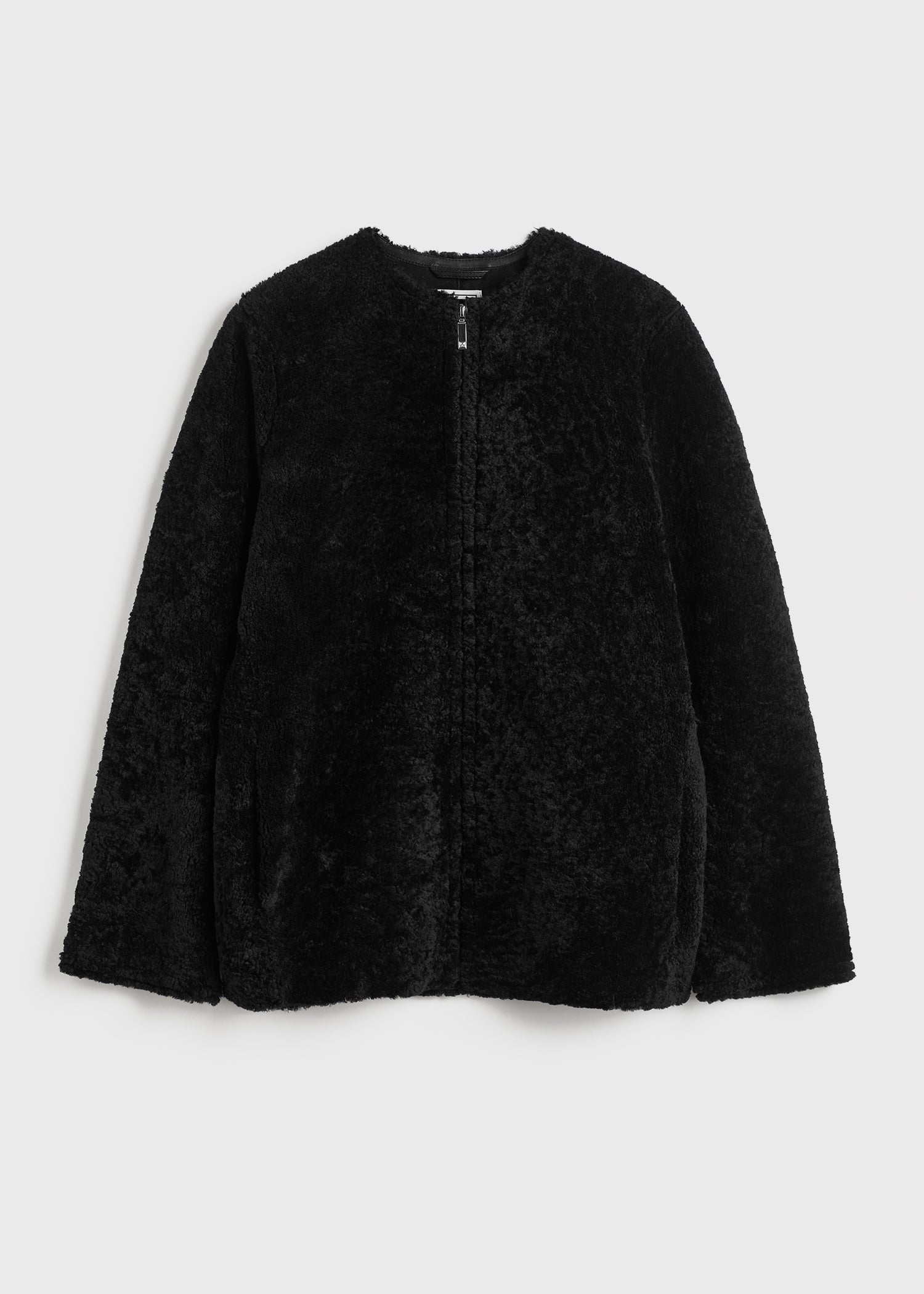 Teddy fur jacket black top