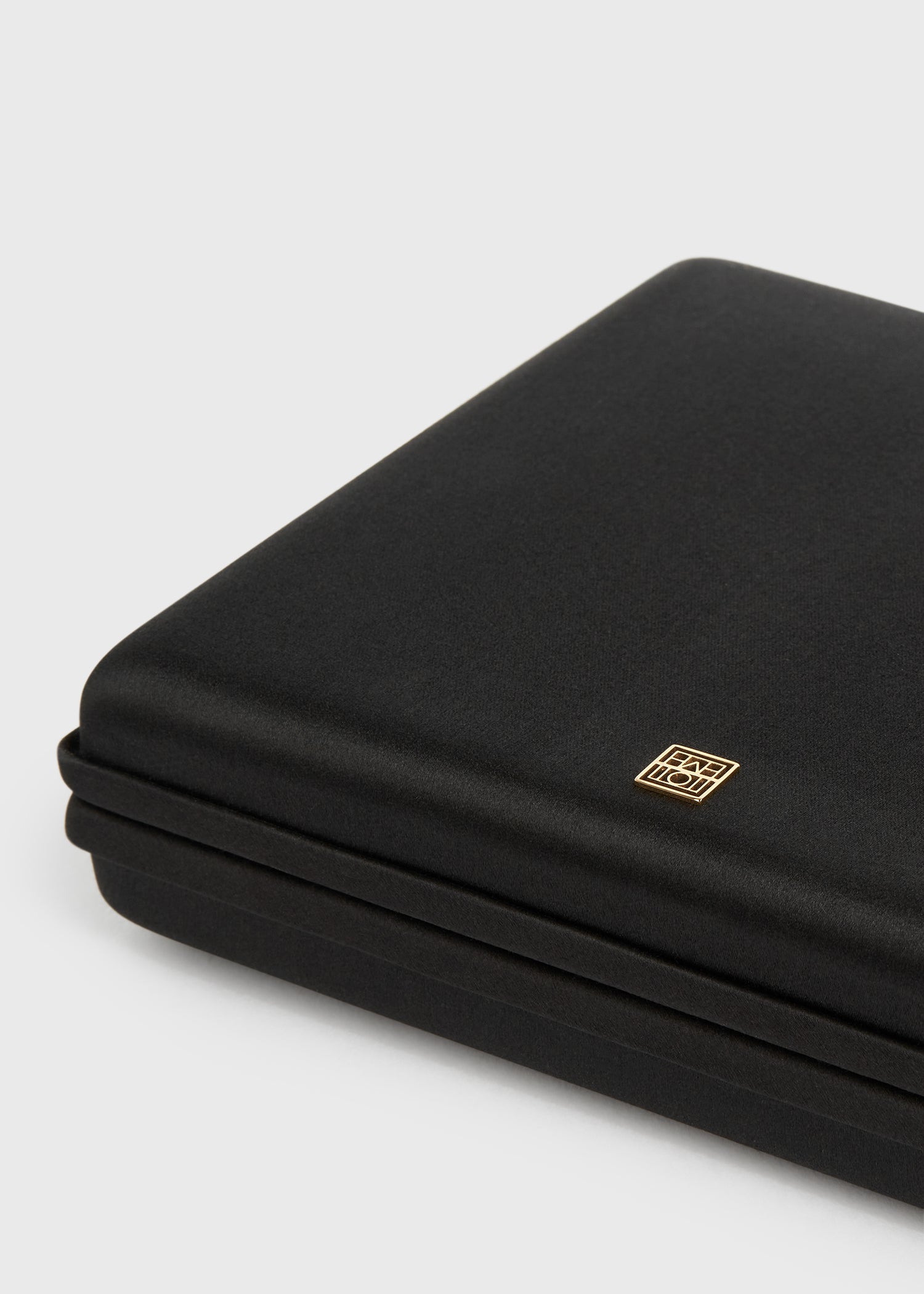 Satin box clutch black