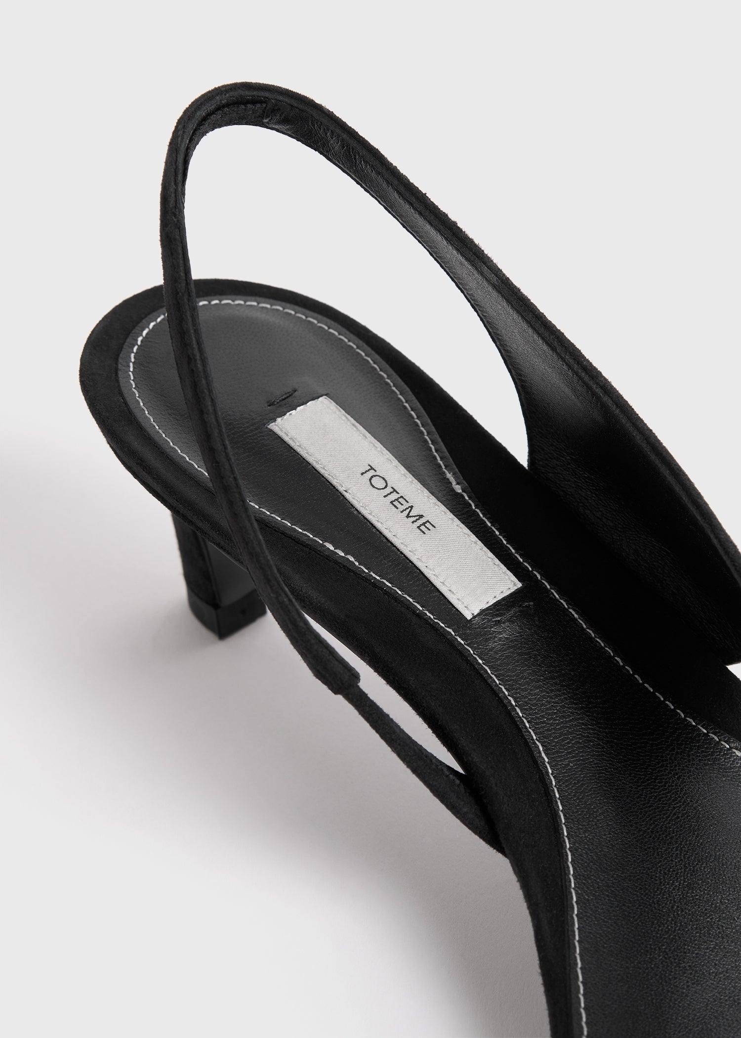 Suede heeled thong sandals black