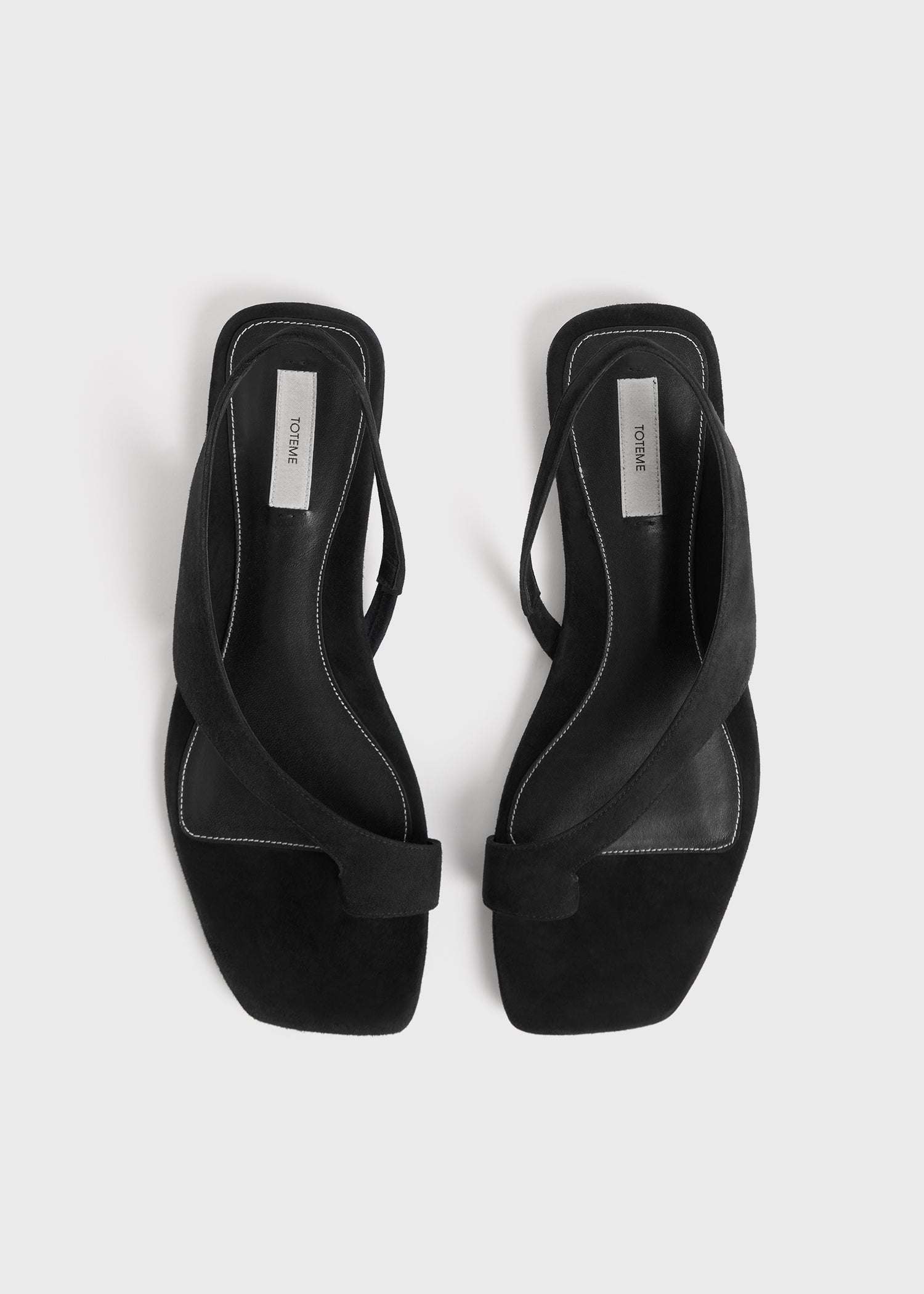 Suede thong sandals black