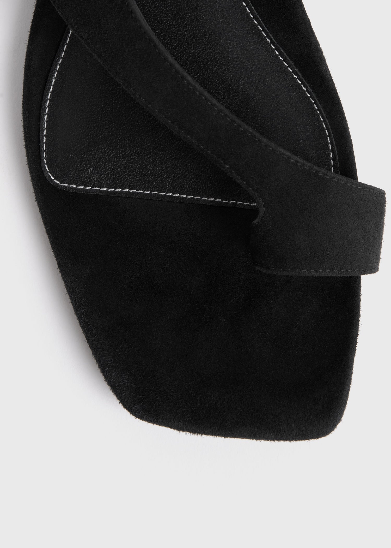 Suede thong sandals black