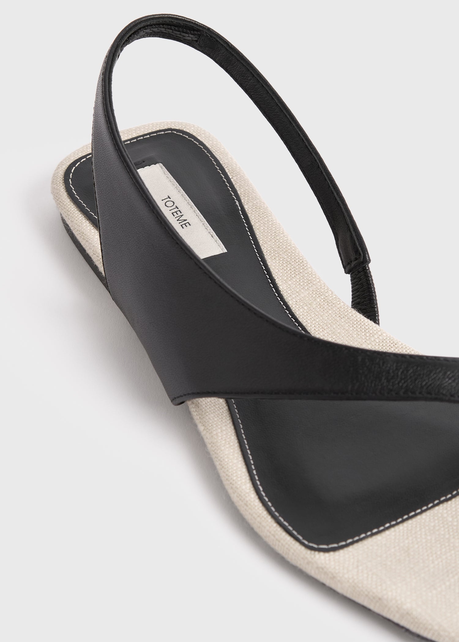 Leather thong sandals black/sand