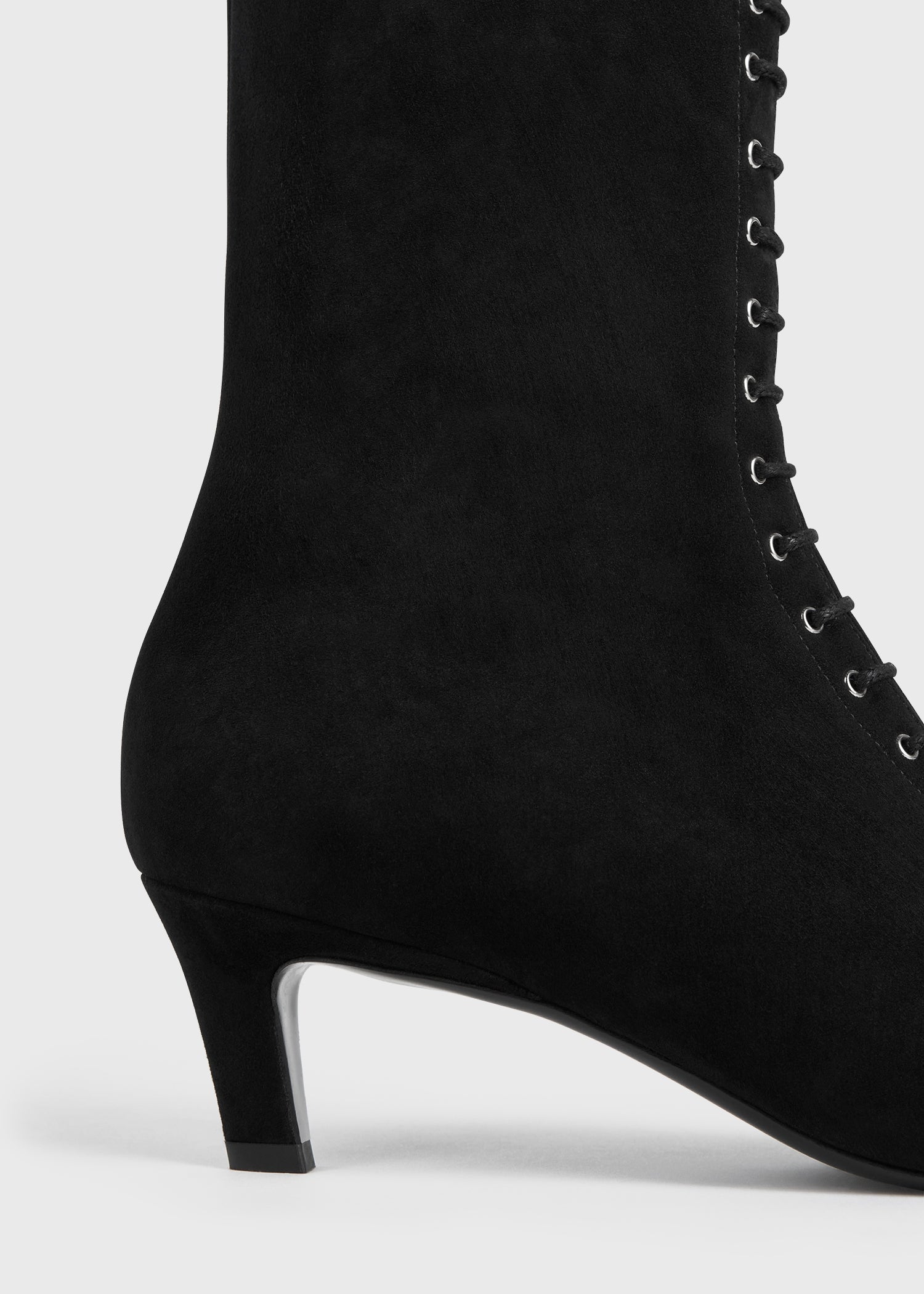 Suede lace-up boots black