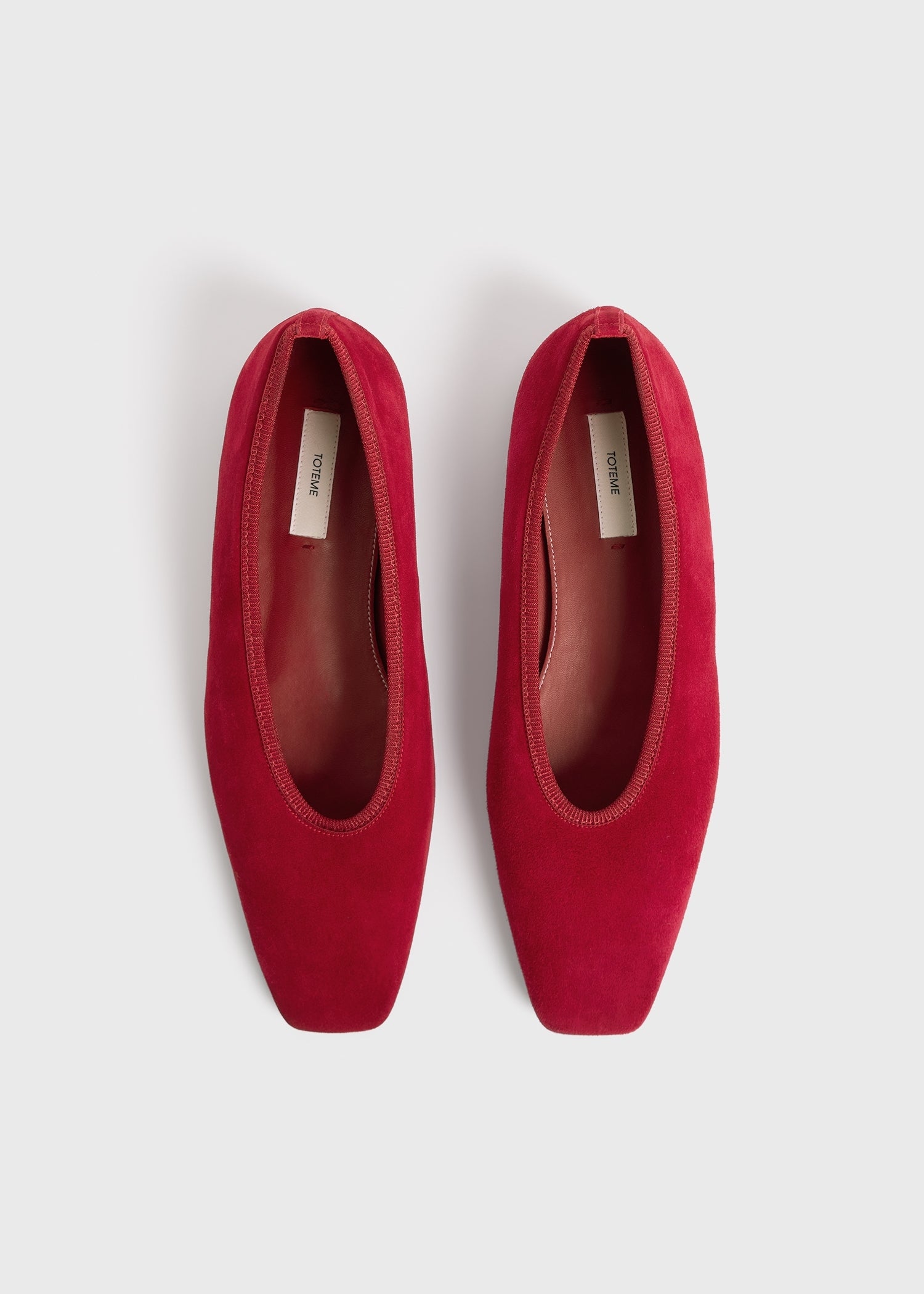 Minimalist suede ballerinas scarlet