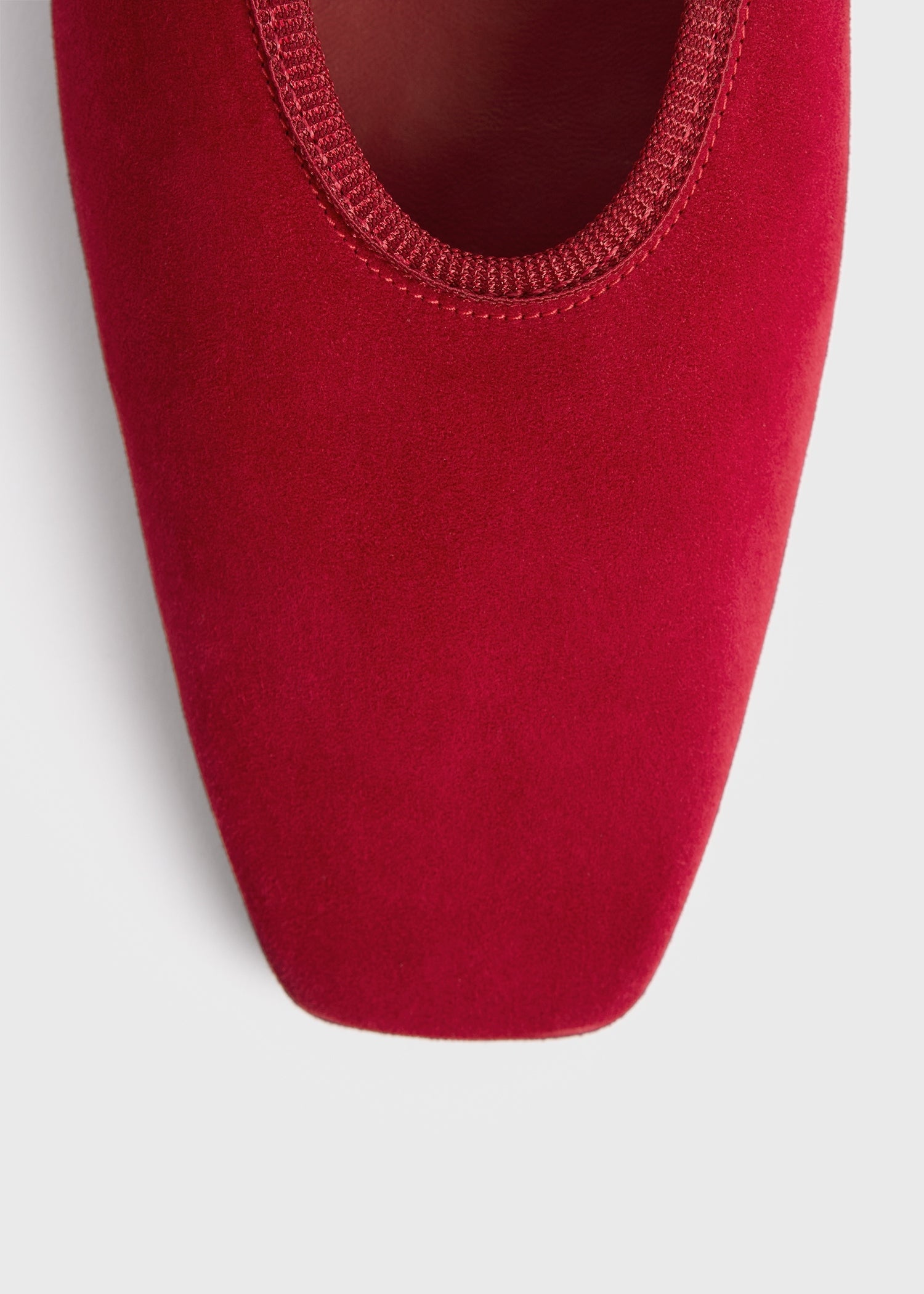Minimalist suede ballerinas scarlet