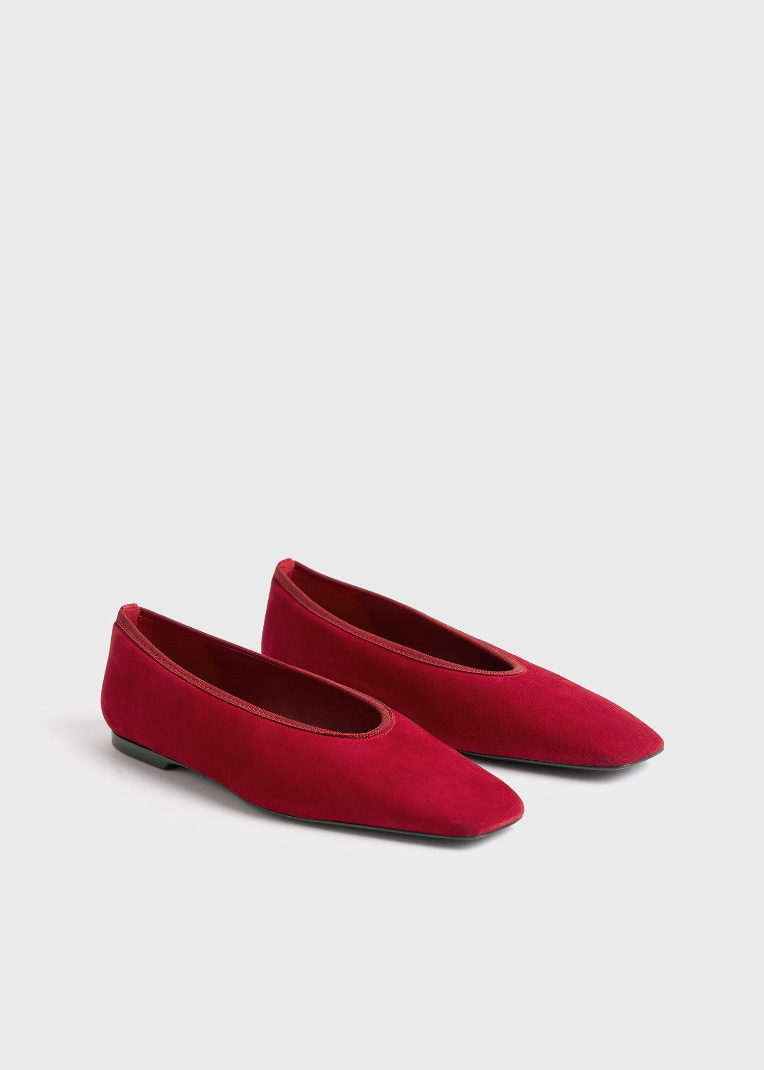 Minimalist suede ballerinas scarlet