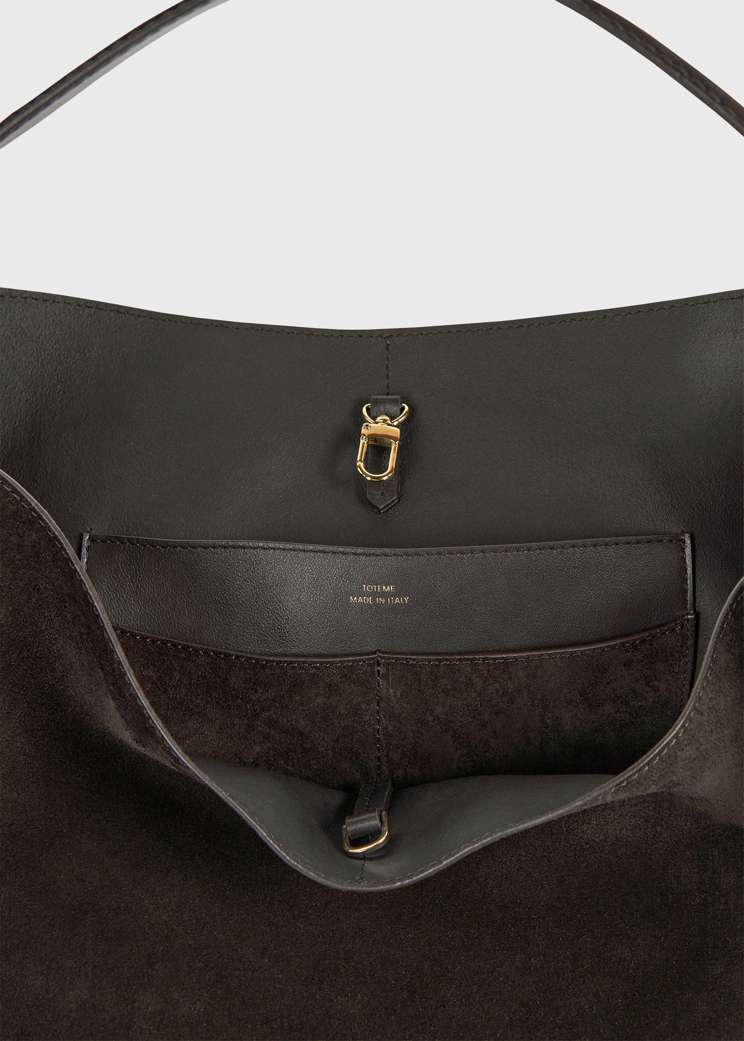 Belted suede tote pepper