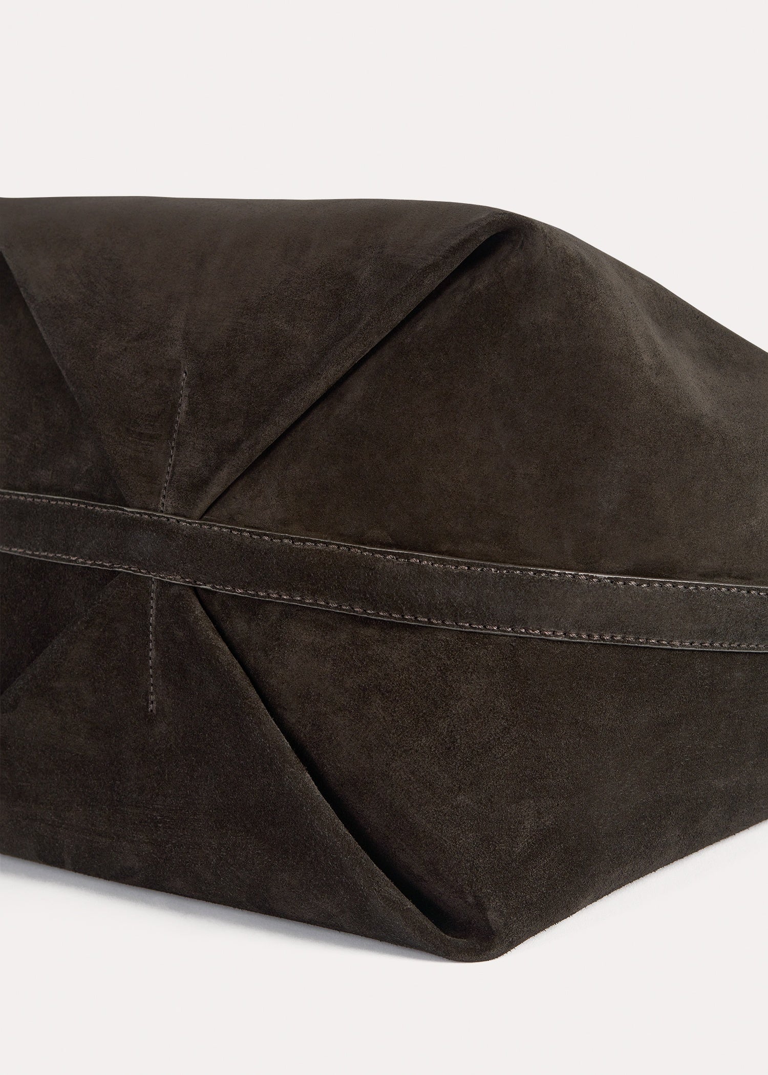 Belted suede tote pepper