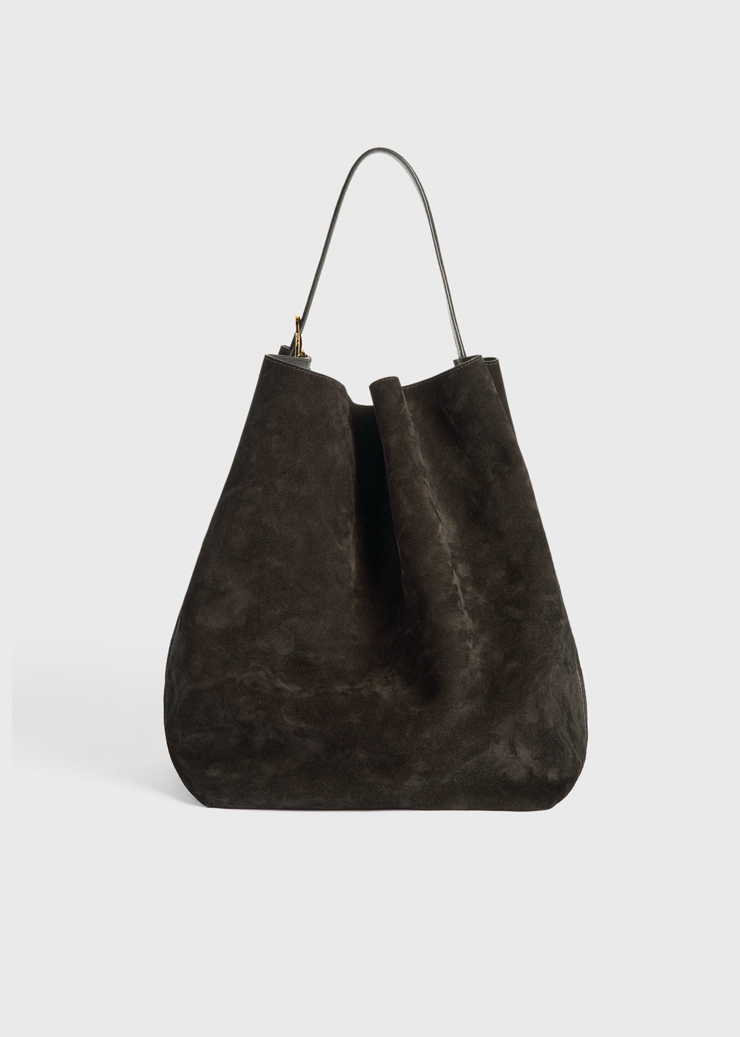 Belted suede tote pepper