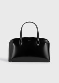 Medium box-leather day tote black