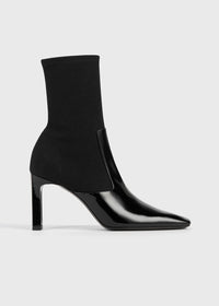 Bar patent boots black