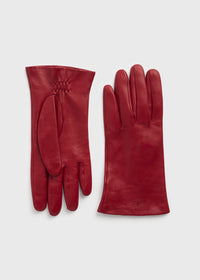 Leather gloves red