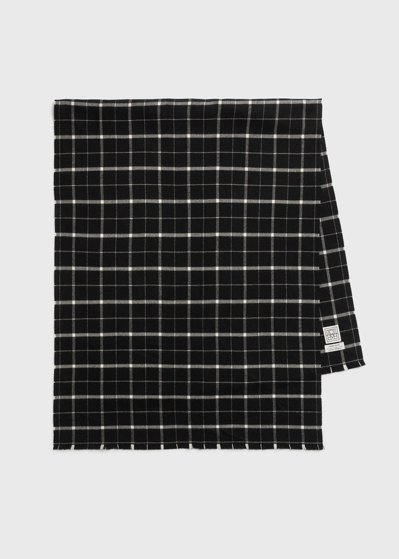 Windowpane scarf black/white