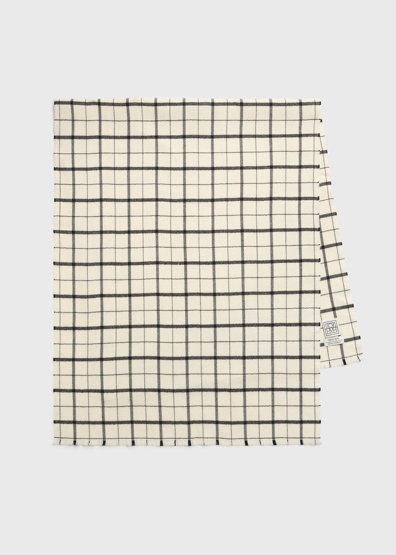 Windowpane scarf white/black