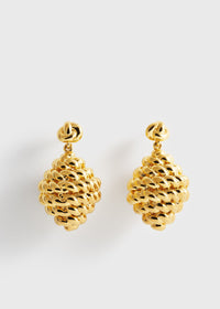 Rope drop earrings gold
