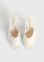 Contour naplack slingbacks off-white
